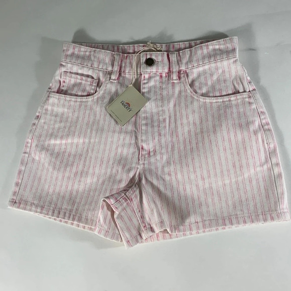 Faherty NWT TOPSAIL pink railroad stripe shorts size 25 - Picture 2 of 8